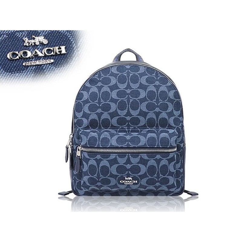 コーチ COACH バッグ リュック F39896 デニム シグネチャー キャンバス ミディアム チャーリー バックパック アウトレット レディース  | LINEブランドカタログ