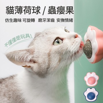 貓玩具 貓薄荷球貓咪玩具旋轉蟲癭果貓咪薄荷球零食貼墻自嗨逗貓解悶磨牙潔齒舔舔楽