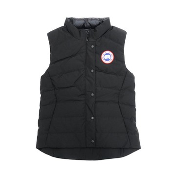 Canada Goose 再生輕量尼龍側拉鍊口袋立領背心-S(黑)