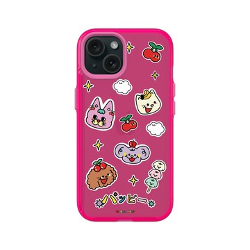 iPhone 15 Clear 粉漾桃 - Carol Meat 卡肉 - 快樂貓狗大集合