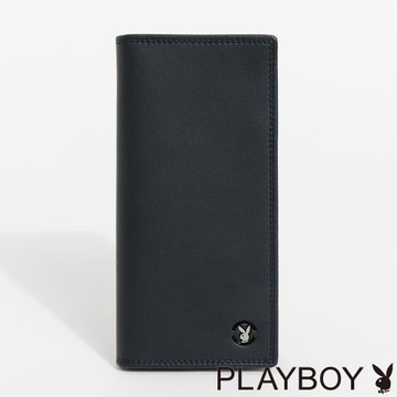 PLAYBOY - 翻蓋長夾  Prestigious系列 - 深藍色