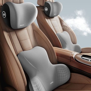 迪索倫汽車頭枕車用腰靠墊車內腰部支撐記憶棉護頸枕頭座椅腰託車載靠枕
