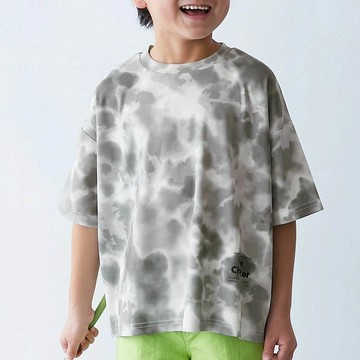 日本 devirock - 速乾網眼暈染風涼爽短袖上衣-灰白