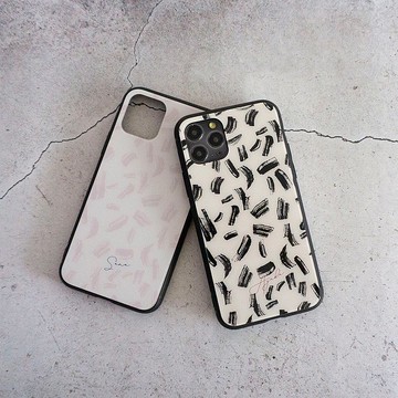 適用於多種型號的玻璃智慧型手機外殼 [彩繪圖案，個人化] 全身圖案，文字，彩繪，細膩的色彩，iPhone JI68U