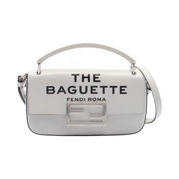 【二手名牌BRAND OFF】FENDI 芬迪 by MARC JACOBS 白色 皮革 Baguette Phone Pouch 兩用包