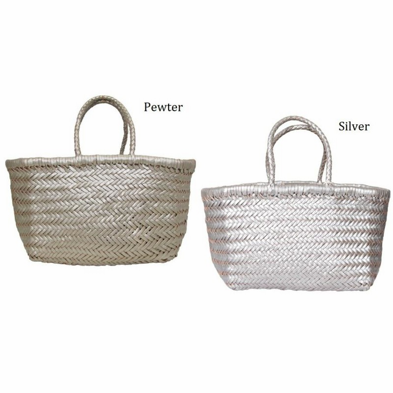 限定底値▶︎doragon白レザーメッシュバッグ！フチ底ブラウン美品46×23