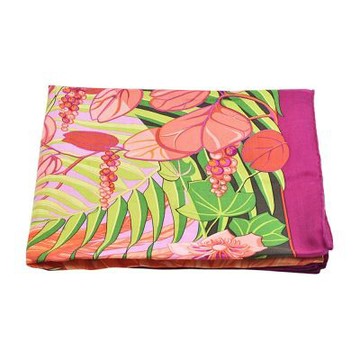 HERMES  Flamingo Party Carre紅鶴派對羊絨真絲混紡方巾/大披巾(140CM-紫色)