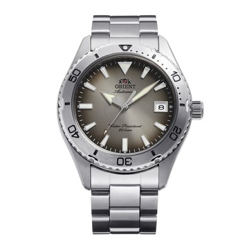 ORIENT 錶 WATER RESISTANT系列 200m潛水風格腕錶 鋼帶款 漸層灰色 RA-AC0Q16N -39.9mm