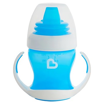 munchkin 滿趣健 輕鬆握彈力防漏學習杯 118ml 4個月以上 附蓋水杯設計  藍  1個