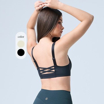 元動力 高強度交叉美背運動內衣(兩色；S-L)