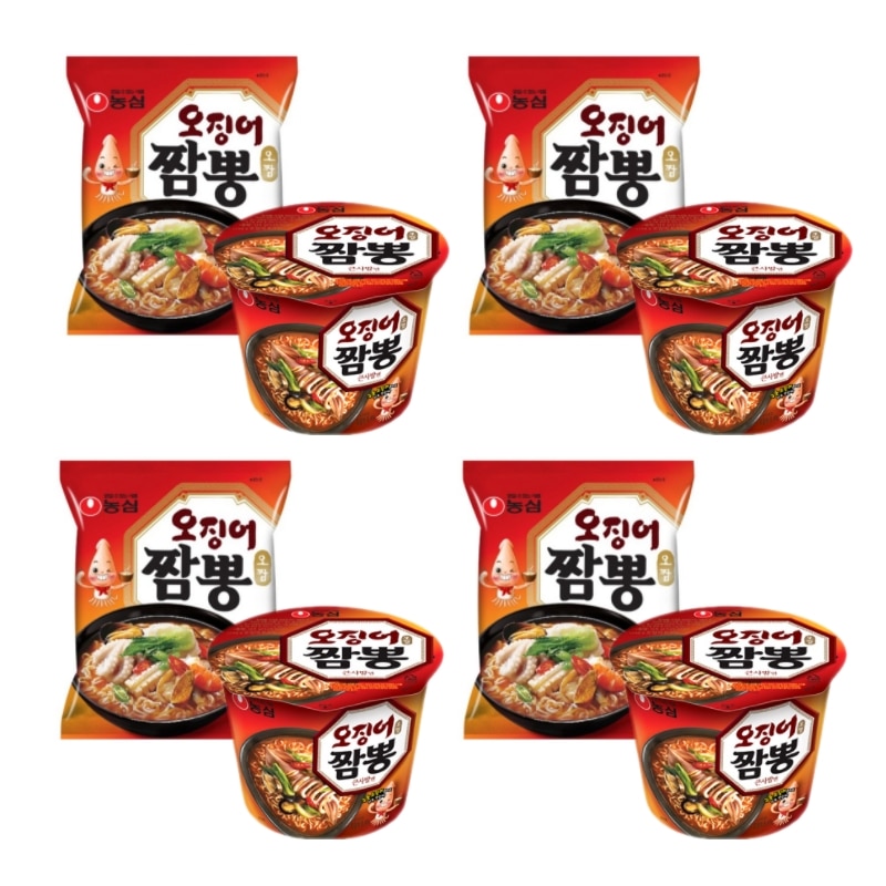 [麺4個 カップ4個]イカチャンポン 韓国ラーメン