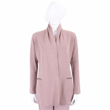 FABIANA FILIPPI 豆沙粉喀什米爾開襟針織羊毛罩衫