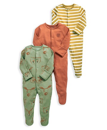 迷鹿小熊-連身衣三件組9-12m