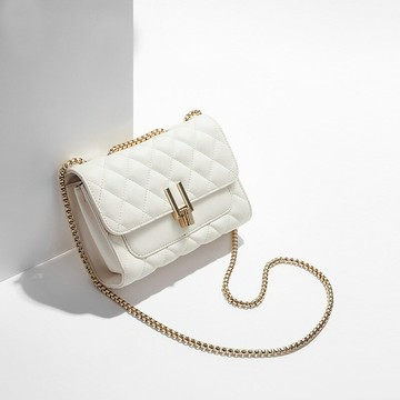 包包2025新款真皮女包菱格鏈條包潮流時尚女士單肩斜跨包壹件代發 鑫弘-素時衣櫥