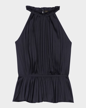 Leville Pleated Satin Top