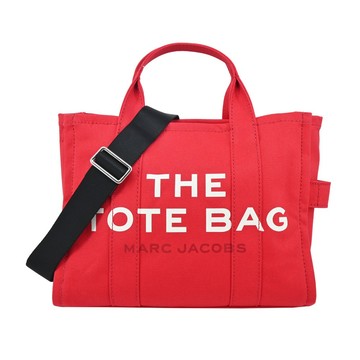 [平輸版] 【MARC JACOBS】Mini TOTE 字母印花帆布兩用托特包(迷你/紅)真品平輸