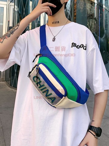 胸包男潮牌運動 休閑男生斜挎包 單肩包女 小背包男士 手機包腰包男款【不二雜貨】