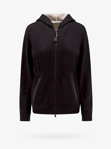 Cotton and silk sweatshirt with iconic monili details - BRUNELLO CUCINELLI - gender_Woman