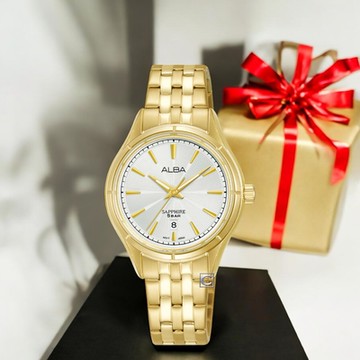ALBA 雅柏 簡約三針 時尚女錶 手錶 金色-30mm VJ22-X421G/AH7CX8X1