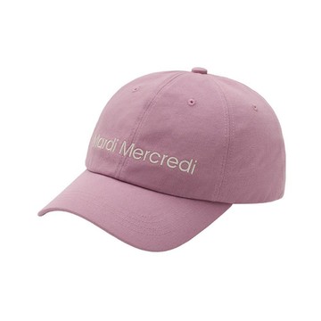 韓國 Mardi Mercredi CAP MARDI MERCREDI LOGO 韓製 純棉刺繡棒球帽 淡紫色象牙白LILAC IVORY