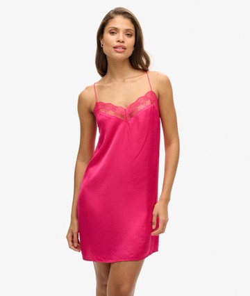 Superdry Women's Women's Satin Cami Mini Dress Pink / Hot Pink - Size: 10 Size: 6