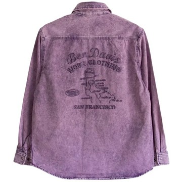 BEN DAVIS 25780020-74 TWILL EMB SHIRT 電繡圖像 長袖襯衫 (水洗紫色)