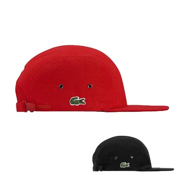 SUPREME LACOSTE PIQUE KN 黑 / 紅 鱷魚 五分割 五分割帽【TCC】