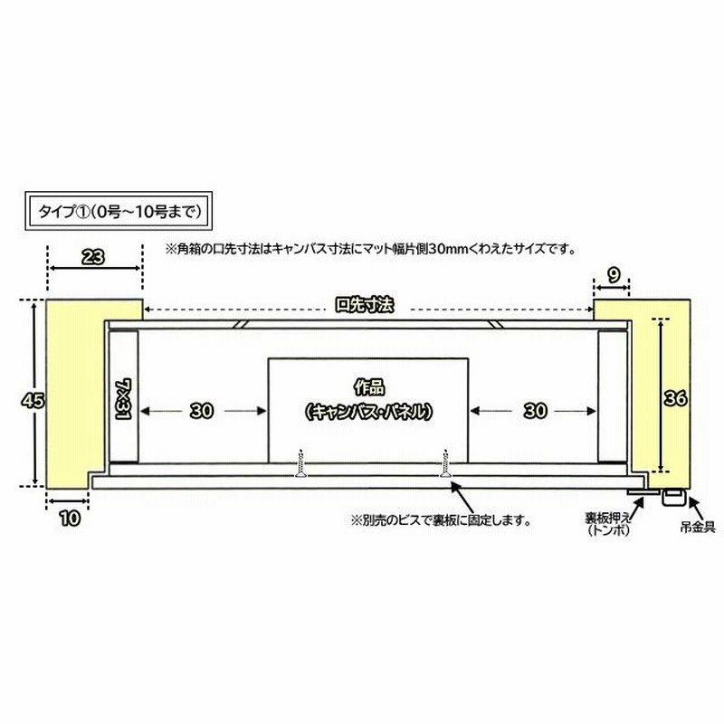 角箱 SM(サムホール) 227×158mm 箱型額縁 油絵額縁 油彩額縁 油絵額