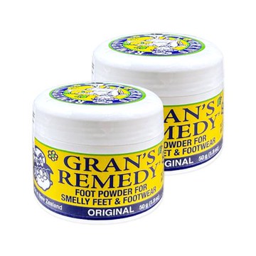 (2罐超值組)紐西蘭Grans Remedy老奶奶-長效淨味約6個月清爽神奇除臭鞋粉50g/罐-無香黃(內附勺子,鞋內去腳氣,運動鞋皮鞋植萃香氛消臭)