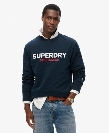 Superdry Men's Men's Sportswear Logo Loose Crew Sweatshirt Navy / Eclipse Navy - Size: XL