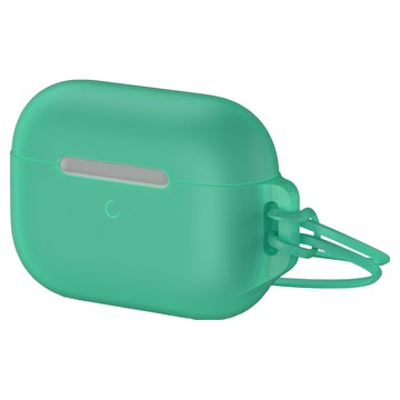Baseus 倍思 Let's go 果凍掛繩保護套 Pods Pro  1mm厚度  無線直充  食品級矽膠  透明疏油塗層  透綠色  1個