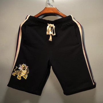 歐洲站短褲女新款2025爆款時尚五分褲男刺繡老虎運動褲外穿夏季棉