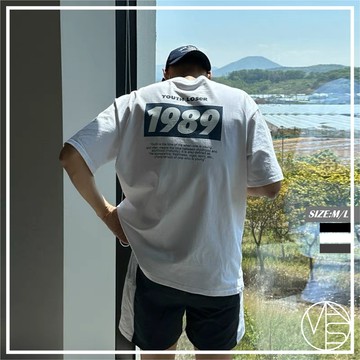 【限時驚爆價❤️‍🔥】🇰🇷 韓系 1989 標語 印花 字母短TEE 簡約 男生短袖 情侶短袖 韓系男裝 (02431)