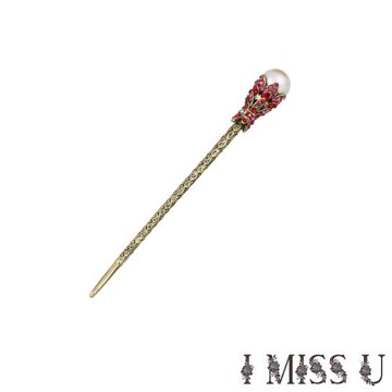 【I MISS U】復古民族風古金珍珠水鑽造型髮簪 造型髮簪 美鑽髮簪 珍珠髮簪 (5款任選)