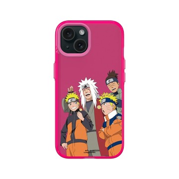 iPhone 15 Clear 粉漾桃 - 火影忍者 Naruto - 鳴人&自來也&伊魯卡老師