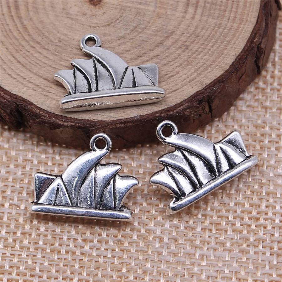 Sydney Opera House Charms Antique Silver Color jewelry making su 並行輸入品