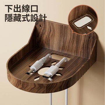 攝影機支架置物架 室內免打孔牆上放監控 胡桃木紋監視器置物架 攝像頭置物架 路由器牆上置物架 電視機頂盒置 田螺精選