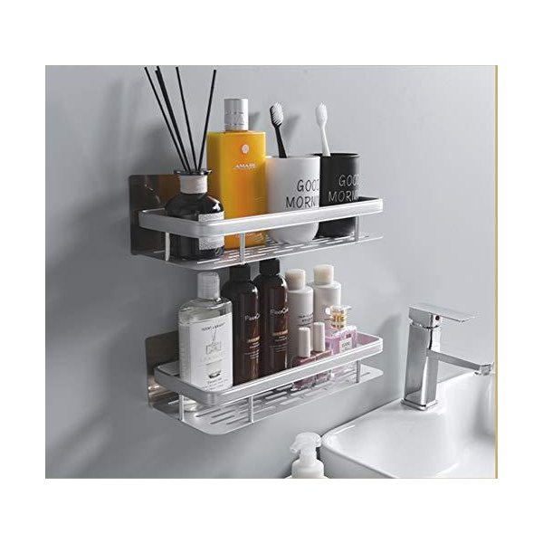 ノーパンチ洗面台置物棚壁掛け式壁多層化粧品化粧品棚トイレ浴室収納棚09