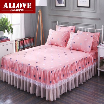 公主床裙單件床套床罩床墊防滑保護套1.5m/1.8米蕾絲花邊床單