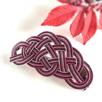 髮夾【酒色】Mizuhiki髮飾波爾多洋紅色引擎