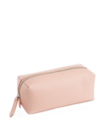 Monogrammed Leather Zippered Utility Bag