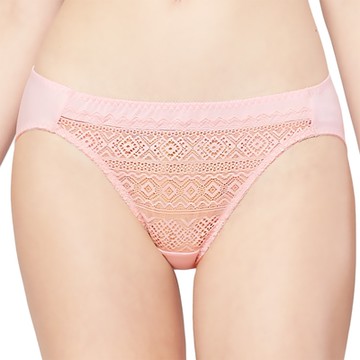 思薇爾 永恆絢彩系列M-XL蕾絲低腰三角女內褲(仙境粉)