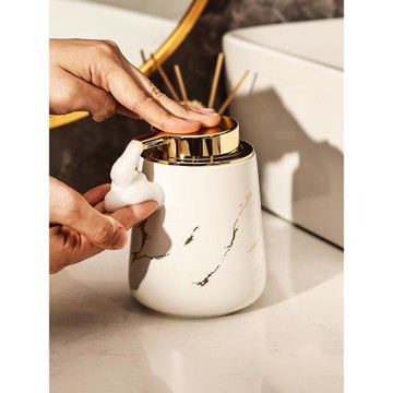 泡沫洗手液按壓瓶輕奢陶瓷慕斯起泡瓶酒店按壓式分裝瓶漱口杯套裝