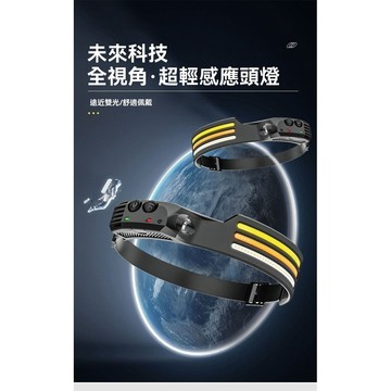 🔥臺灣出貨🔥感應頭燈強光充電COB泛光散光大面積頭戴超亮工作燈戶外led照明燈