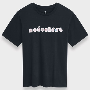 CONVERSE HELLO KITTY STICKER TEE BLACK 男短袖 黑-TWCVM5T517-BLK