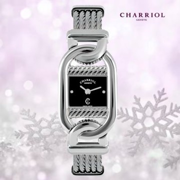 CHARRIOL 夏利豪 MARINER 珠寶腕錶 鑲鑽 精緻鋼索 淑女石英錶 MA20S.520.002