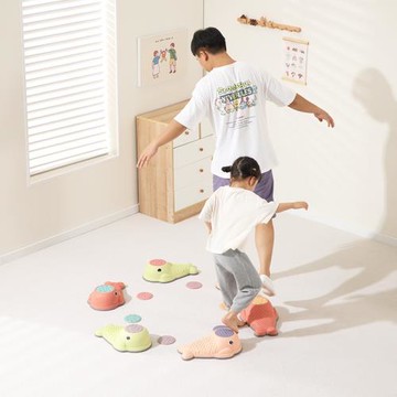 小魚感官過河石平衡協調感統過橋訓練器材幼兒園配對盤早教玩具