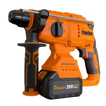 Panrico 20V三用無刷鋰電四溝免出力鎚鑽 4.0Ah雙電池組 20mm混凝土鑽孔能力