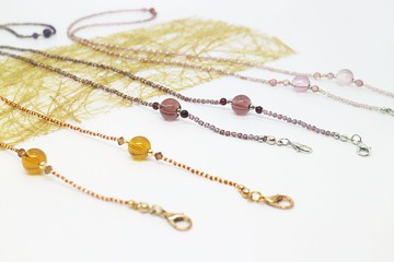 眼鏡鍊、口罩鍊/初透系列 - 琥珀/紫/淺紫