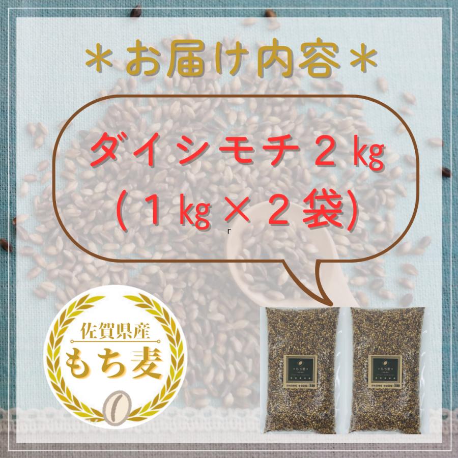 国産　もち麦　ダイシモチ　１kg×２袋　２kg　佐賀県産　ダイエット　食物繊維　アントシアニン　ポリフェノール　腸活　雑穀　米　お米　玄米　大麦